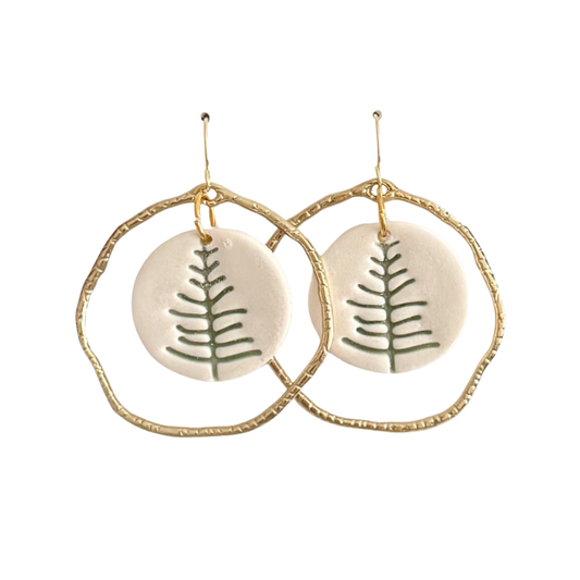 Evergreen Circle Dangle Earrings