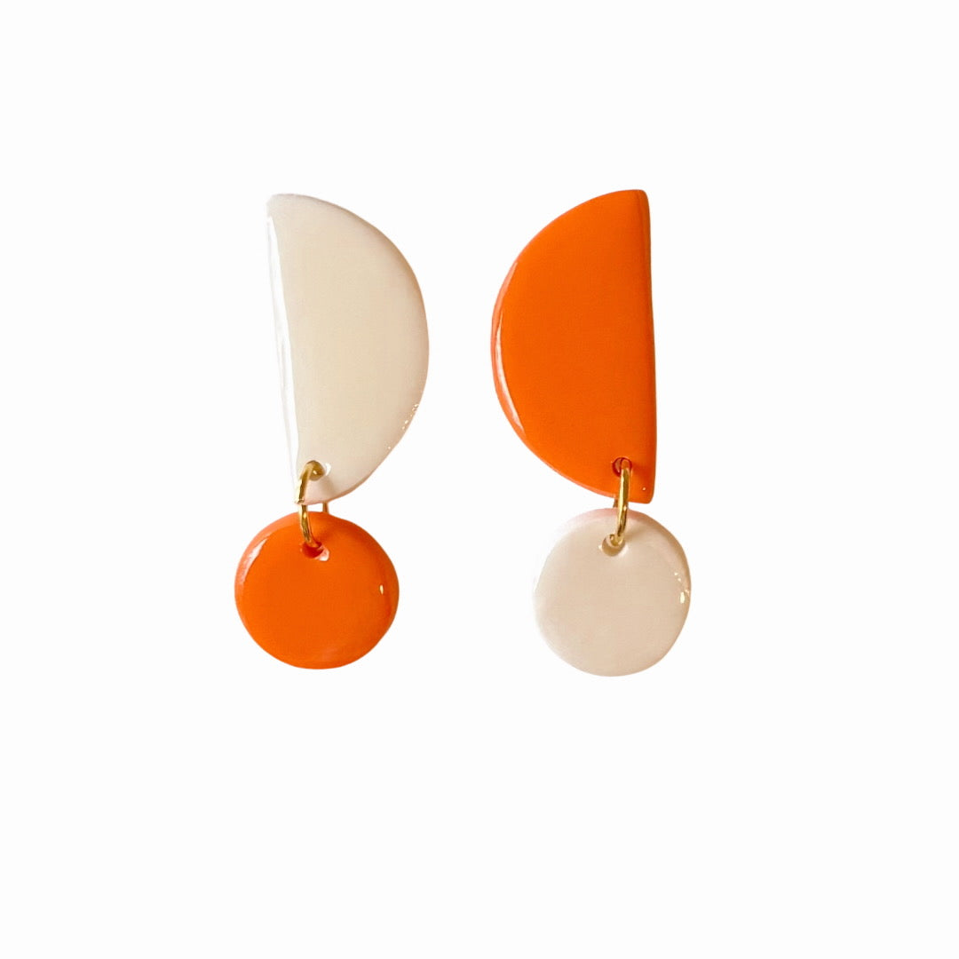 Orange and White Retro Circles