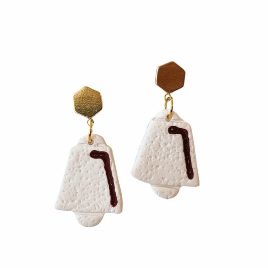 Maroon and White Earrings | SEC Cowbell Earrings