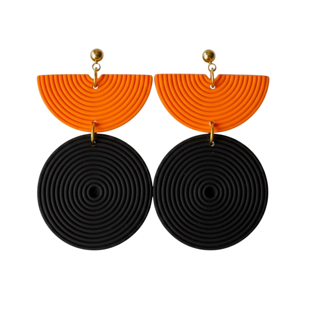 HALLIE- BLACK AND ORANGE