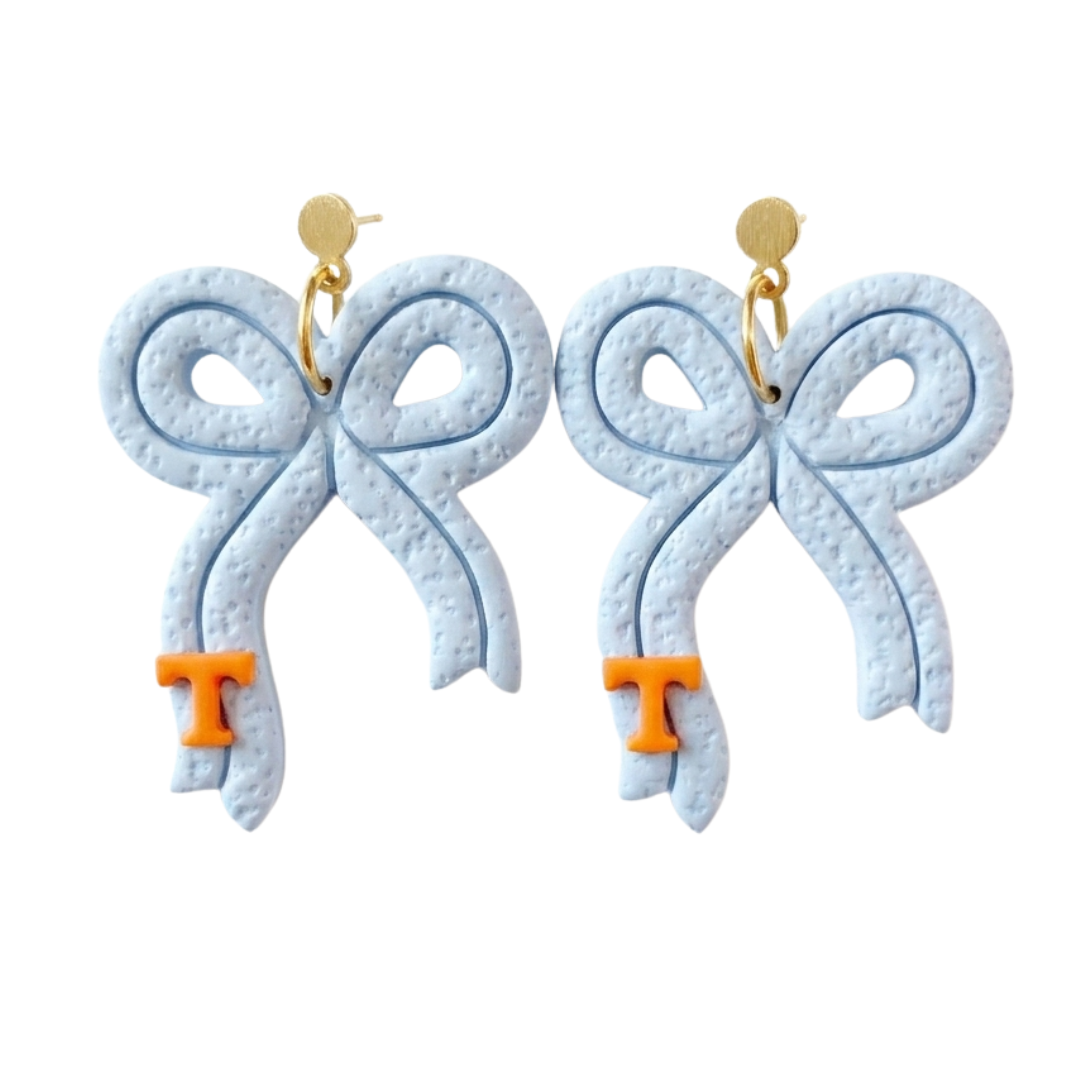 Tennessee Power T Bow Earrings - Gameday Jewelry