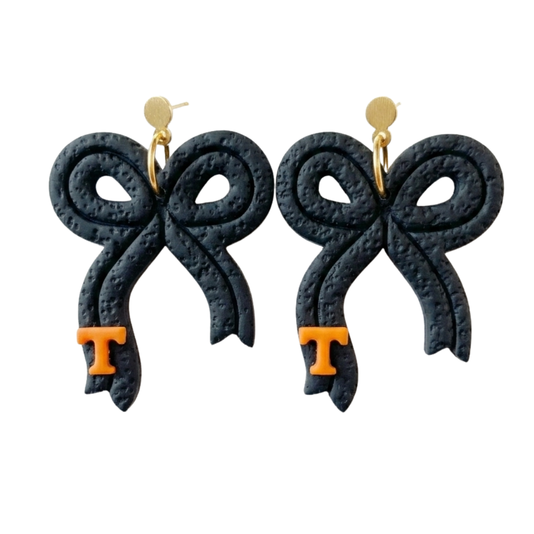 Tennessee Power T Bow Earrings - Gameday Jewelry