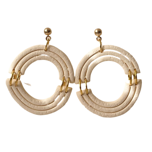 Ivory Arches | Earth Tone Clay Earrings