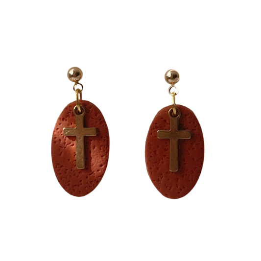 Oval Cross Jewelry | Rust Color Cross Jewelry