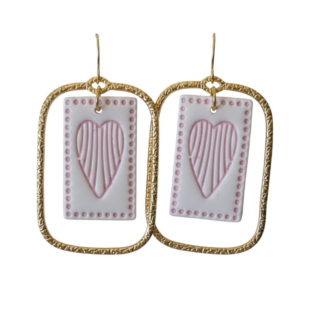Heart Stamp Earrings