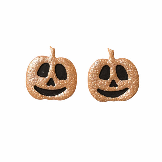 Shimmer Orange Halloween Jack-o-lantern Studs