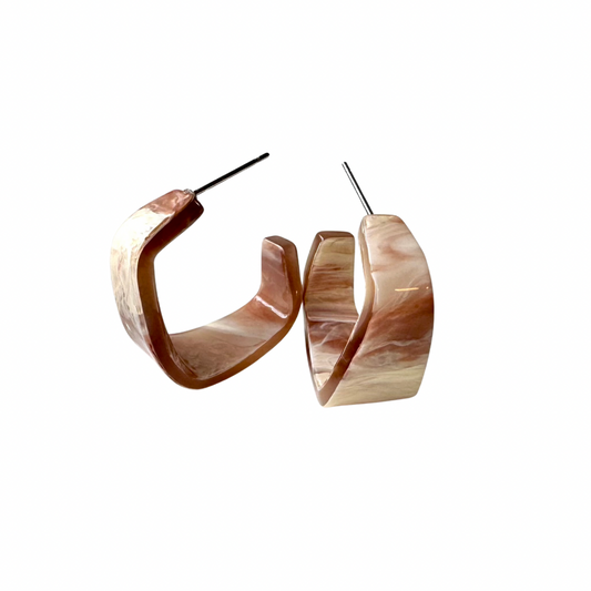 Brown Marble Acrylic Hoops | Summer, Gifts, Every Day