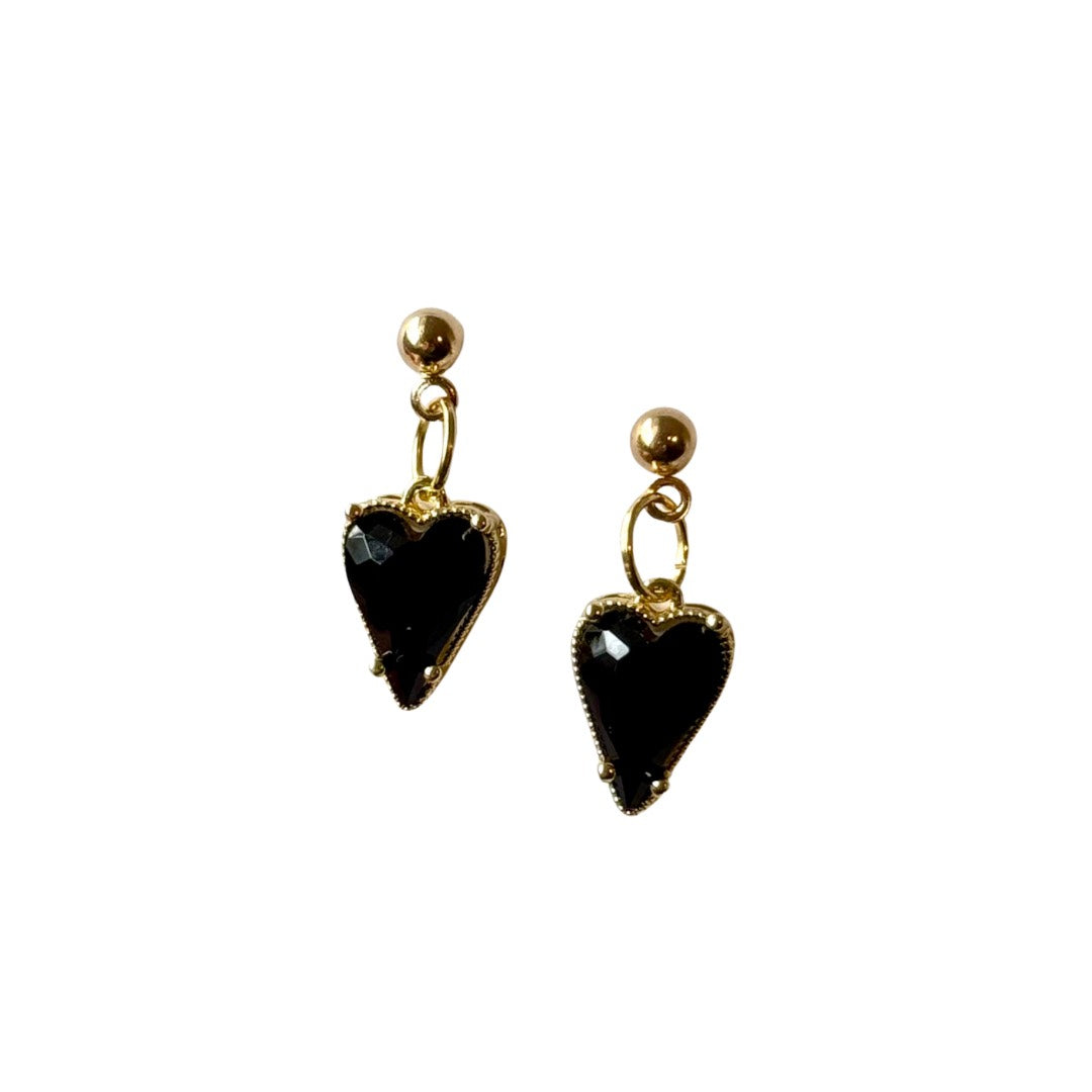 Black Acrylic Heart Earrings | Valentines Jewelry, Gifts